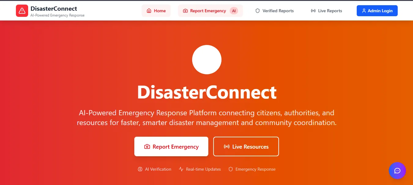 DisasterConnect — AI-Powered Emergency Response screenshot